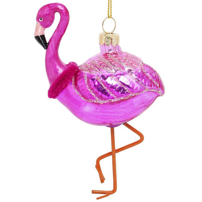 Weihnachtskugel Flamingo